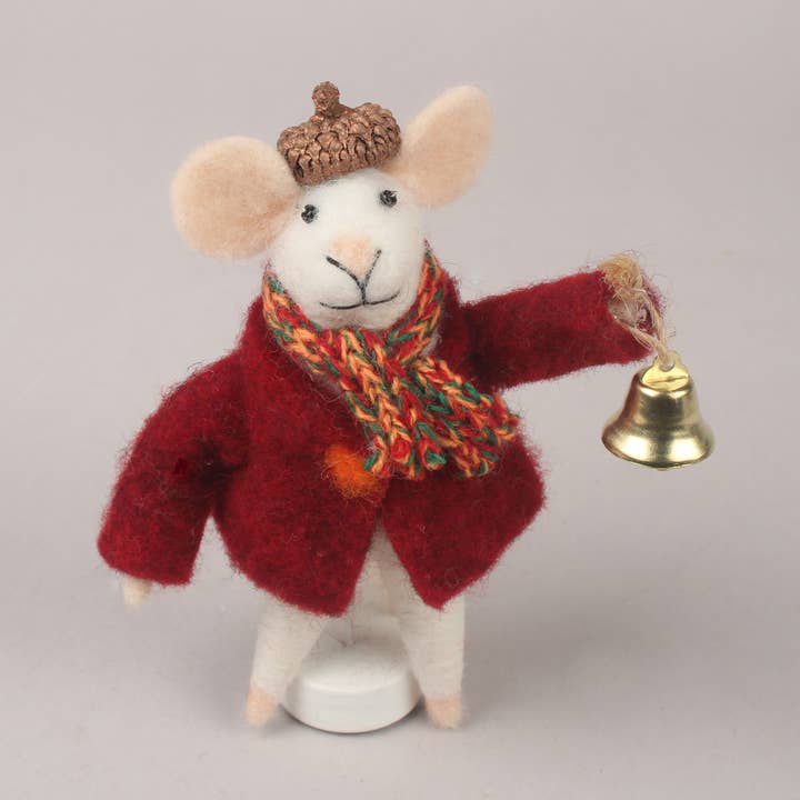 Ratón de fieltro con campana y bufanda para venta al por mayor de Originals International Ltd