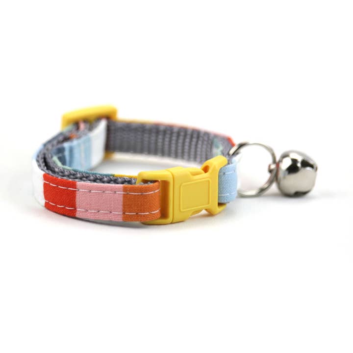 Modern Rainbow Striped Cat Collar - The Emerson for wholesale by Dusidog