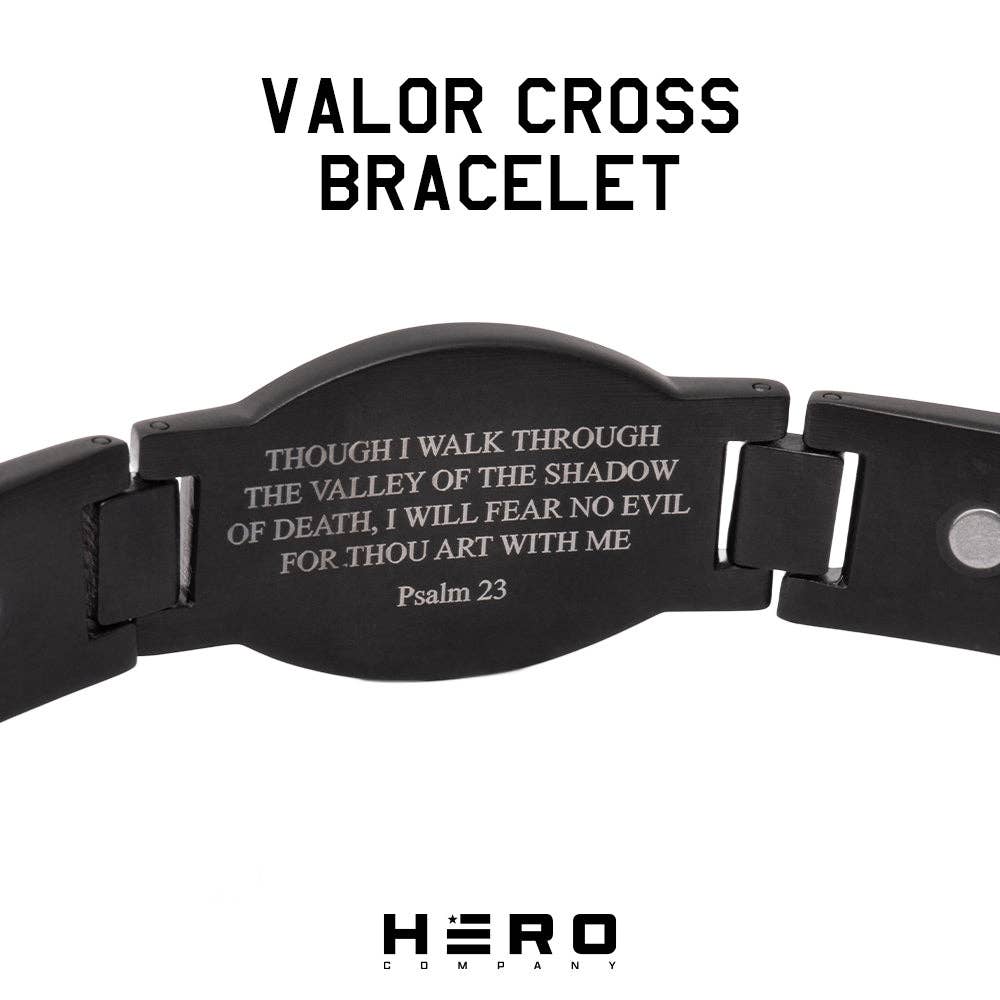 The Hero Company - Wholesale Bangle Bracelet - Valor Cross Magnetic Black Bracelet: Helps Pair Veterans With A Service Dog Or Shelter Dog -Faire2