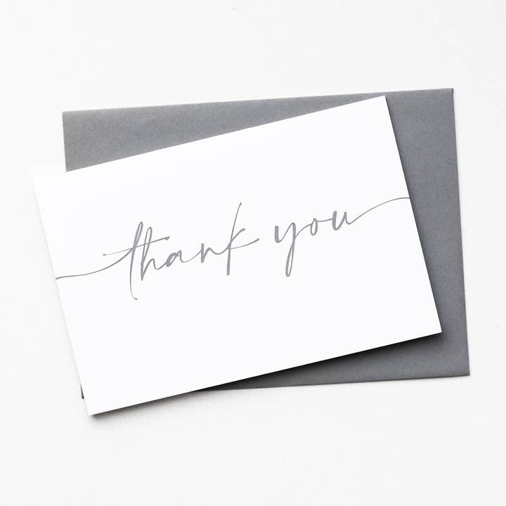 10 Pack Thank You Cards - Gray for wholesale by The Paper and Plan Co.