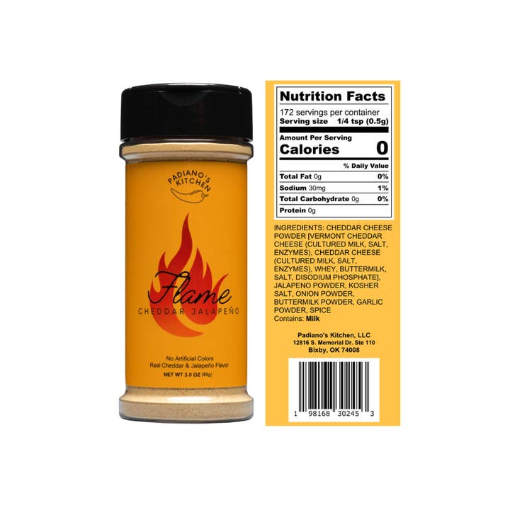Padiano's Kitchen - Wholesale Dried spice mix - Flame Cheddar Jalapeno Seasoning 1