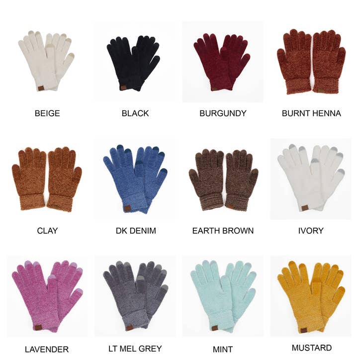 Truly Contagious - Wholesale Gloves - Women's - CC Chenille Touchscreen Glove ( G-9016 )