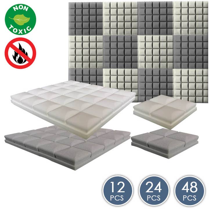 Hemisphere Grid Acoustic Foam Gray x Pearl White KK1040 for wholesale by Arrow Zoom Limited