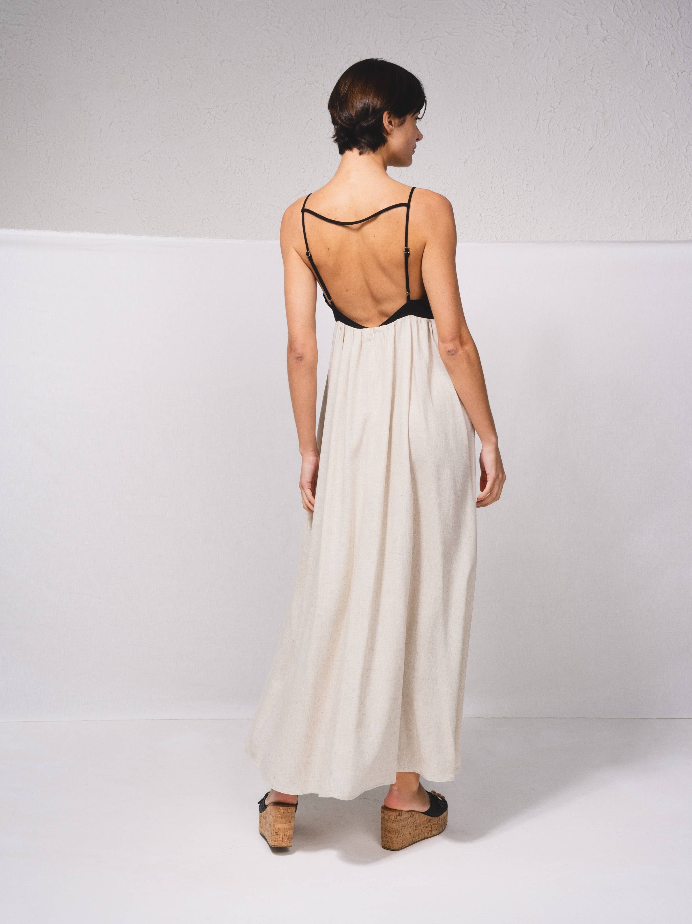 SMF – Engroshandel Kjole - Dame – Lang kjole med kontrasttop7