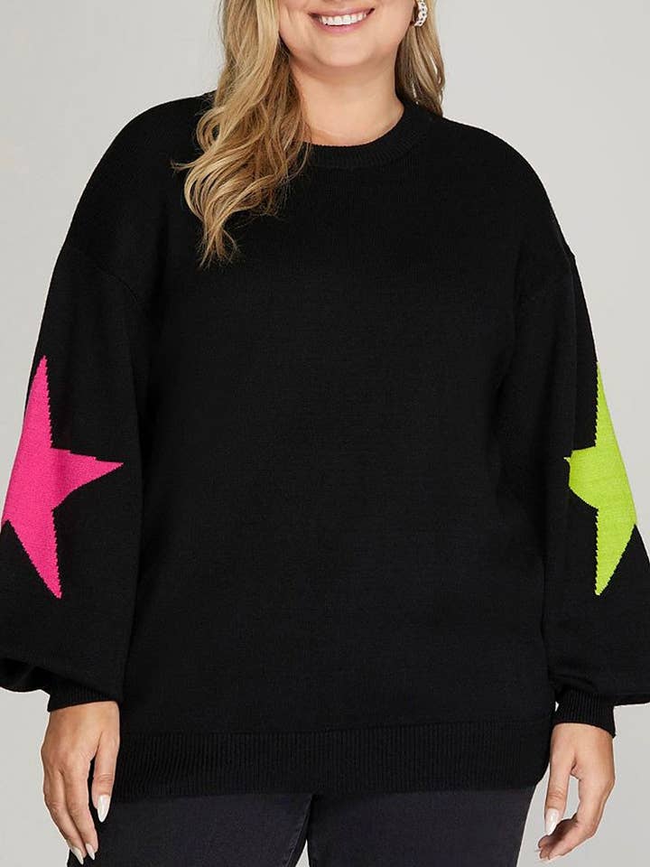 Maglione a maniche lunghe con motivo a stelle per la vendita all'ingrosso da parte di ROUSSEAU