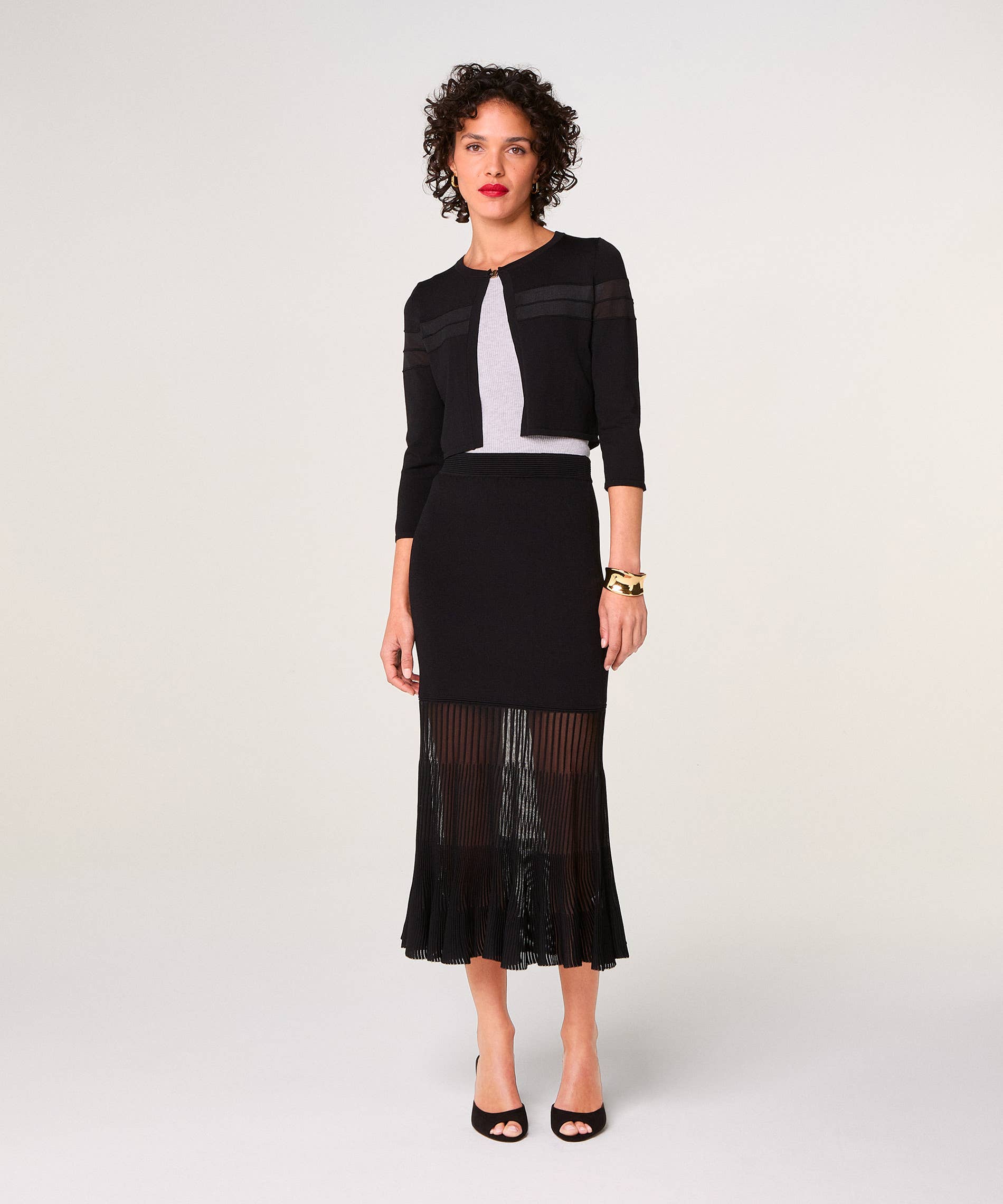 Rodier - Wholesale Skirt - Women's - Long two-material skirt