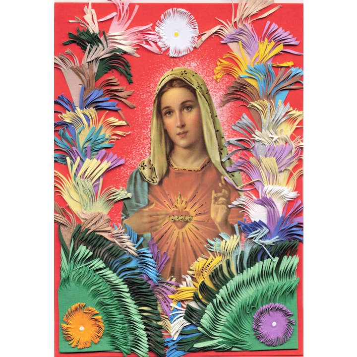 Â Handmade -Cutout Saint Notecard, Peru for wholesale by Tesoros Trading Company