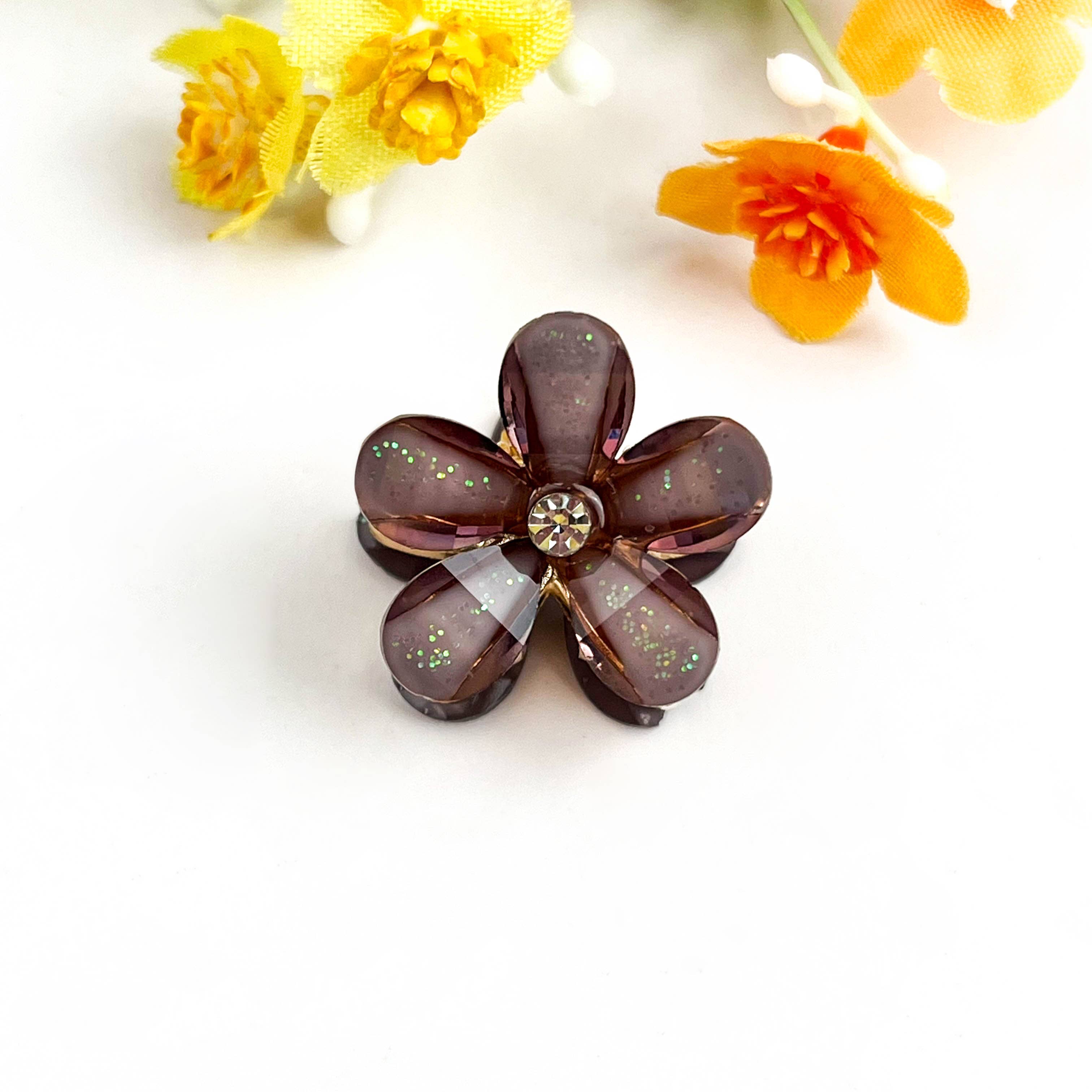 mildstyles - Vente Pince à cheveux – femme - Élégante Mini Pince à Cheveux Étincelante à Motif Floral5