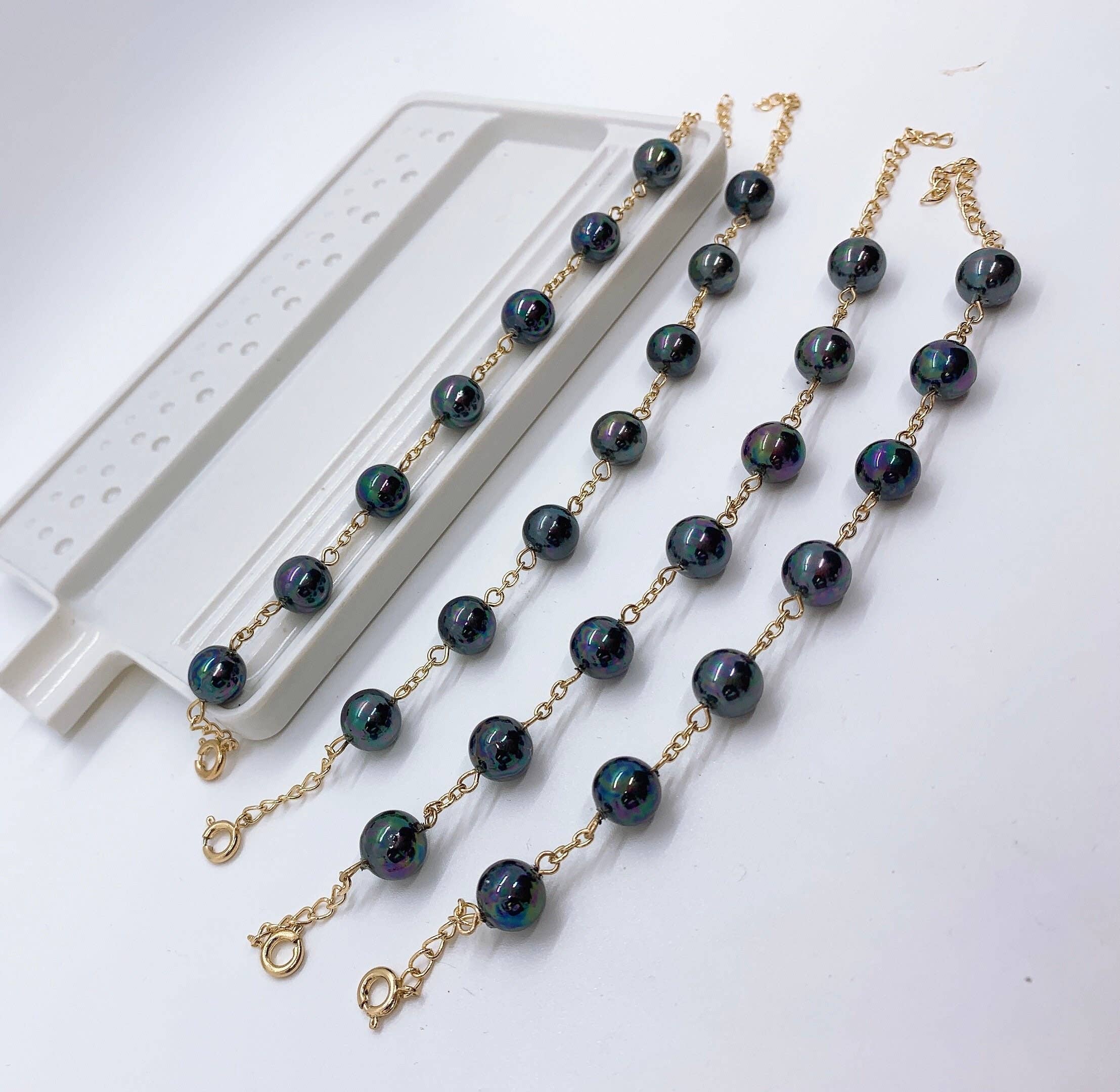 Anela's Jewelry - Venta al por mayor Pulsera de cuentas - Pulsera de cadena de oro Hamilton con perlas de concha2