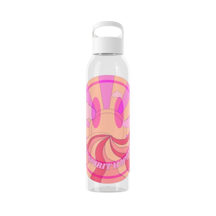 Happy Life Stuff - Wholesale Water Bottle - Aesthetic Happy Spirit Happy Life Water Bottle, Aesthetic Pink Bottle, Smile Face, Trendy Tumblr Bottle, Happy Mind Tumbler, BPA Fre