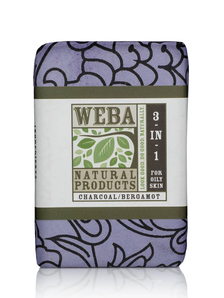 Savon 3-en-1 - Charbon/Bergamote pour la vente par WEBA Natural Products, Inc.