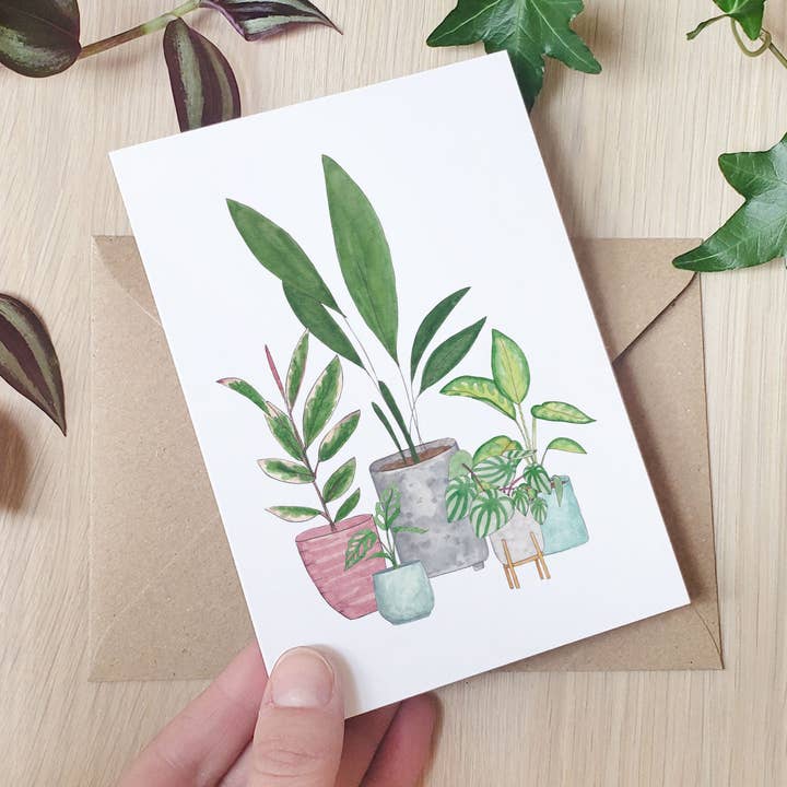 Cute Plant Art - Greeting Card for wholesale by The Curious Cactus