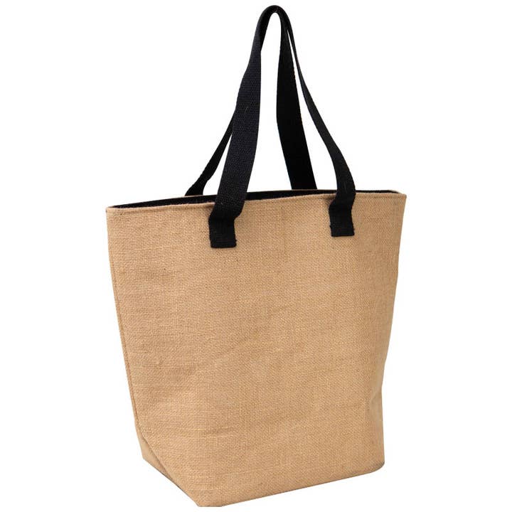 Rechthoekige beige jute geïsoleerde draagtas 41x17x34cm voor wholesale door Deffrennes