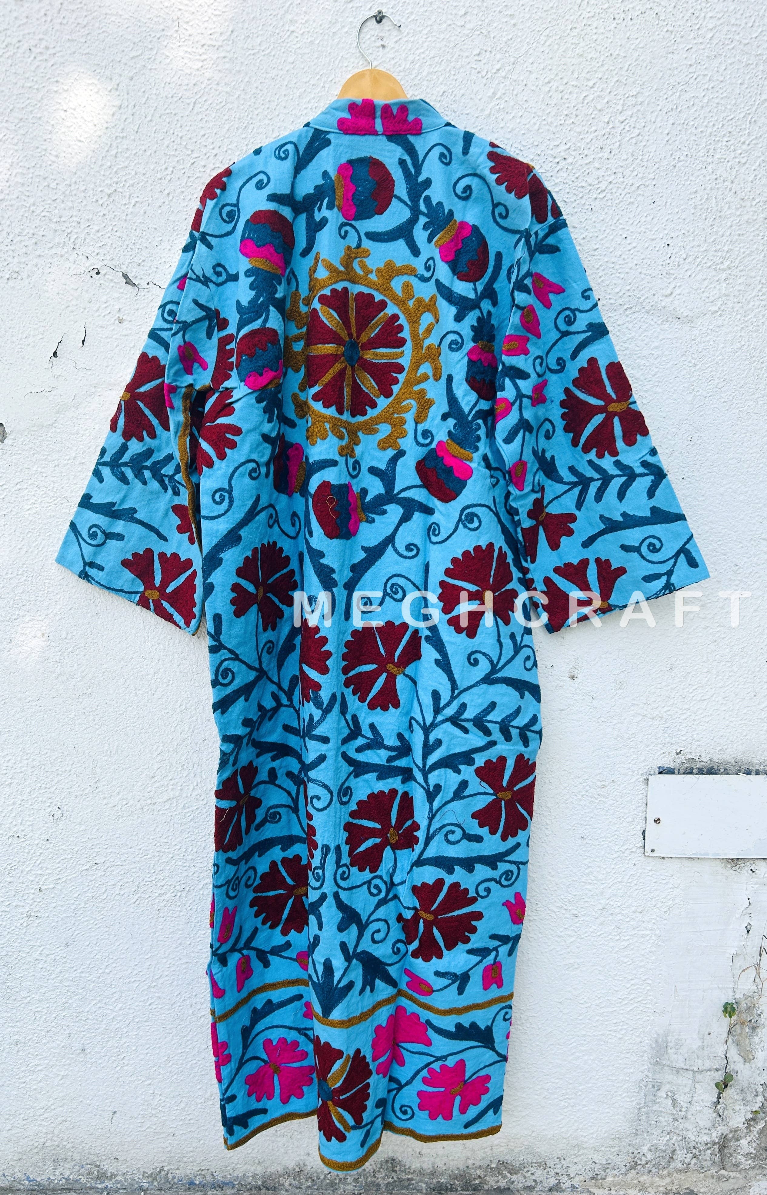 Meghcraft – wholesale Kimono – Women's – Cotton Suzani Embroidered Jacket Kimono Robe-Suzani Coat6