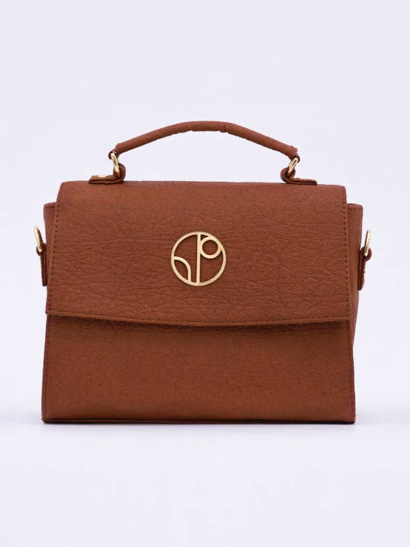 Londra LHR - Borsa a sella Piñatex® - Mocha per la vendita all'ingrosso da parte di 1 People