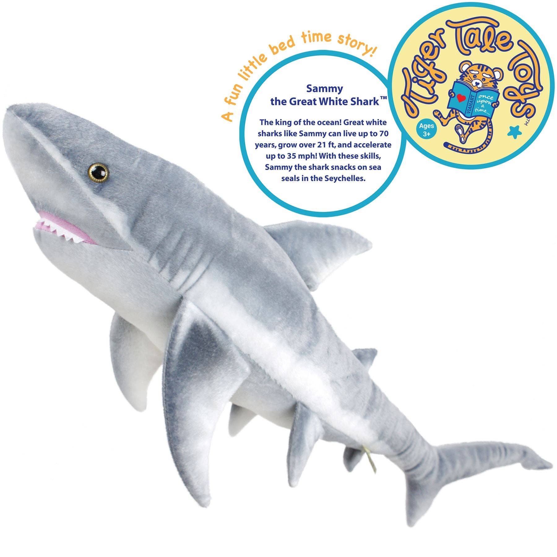 VIAHART Toy Co. – Peluche - Crianças e bebés por atacado – Sammy The Shark | Pelúcia de bicho de pelúcia de 36 polegadas3