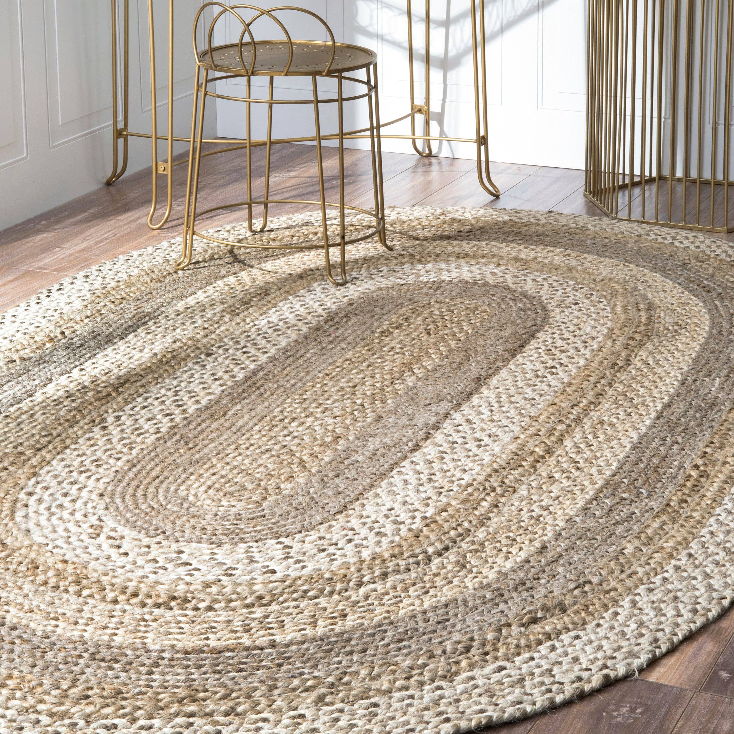 Natural Charlene Braided Border Jute Area Rug for wholesale on Faire0