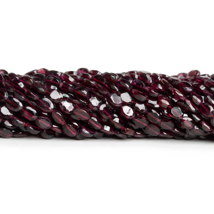 6x4mm Granaat Gefacetteerde Ovals 12 inch 55 kralen voor wholesale door The Bead Traders