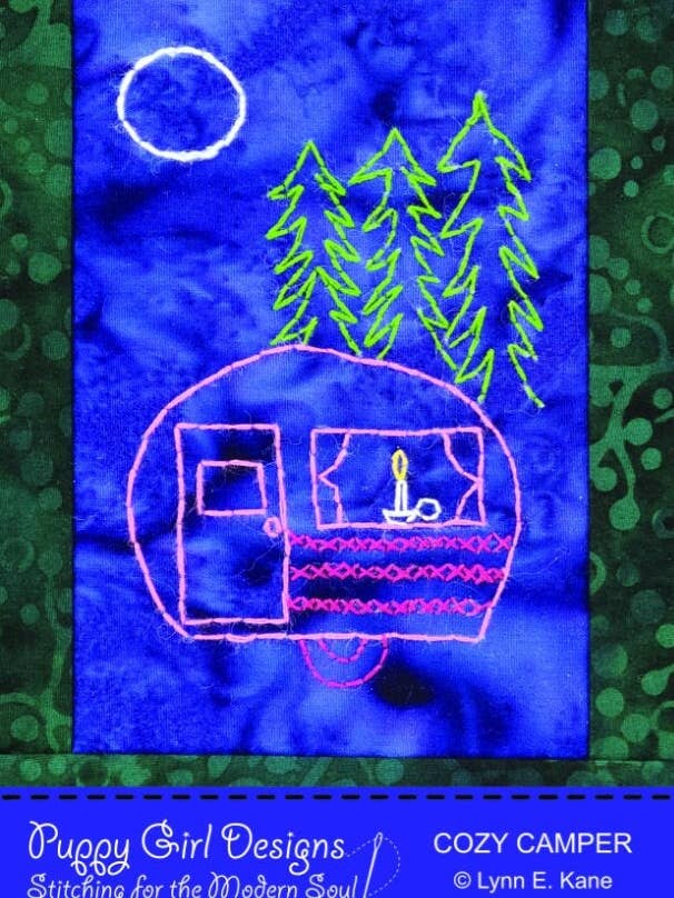 Cozy Camper Postcard Pattern / Embroidery Pattern / Quilt Pa for wholesale by Puppy Girl Designs
