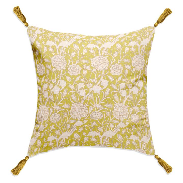 Tulip Wild Wonder - Almofada William Morris Borlas Douradas por atacado de ART CUSHIONS