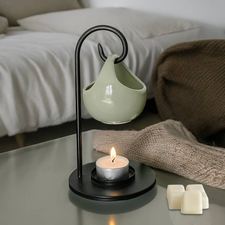 Zen'Arôme - Wholesale Oil warmer - Wrought iron incense burner with suspended ceramic bowl Seis9