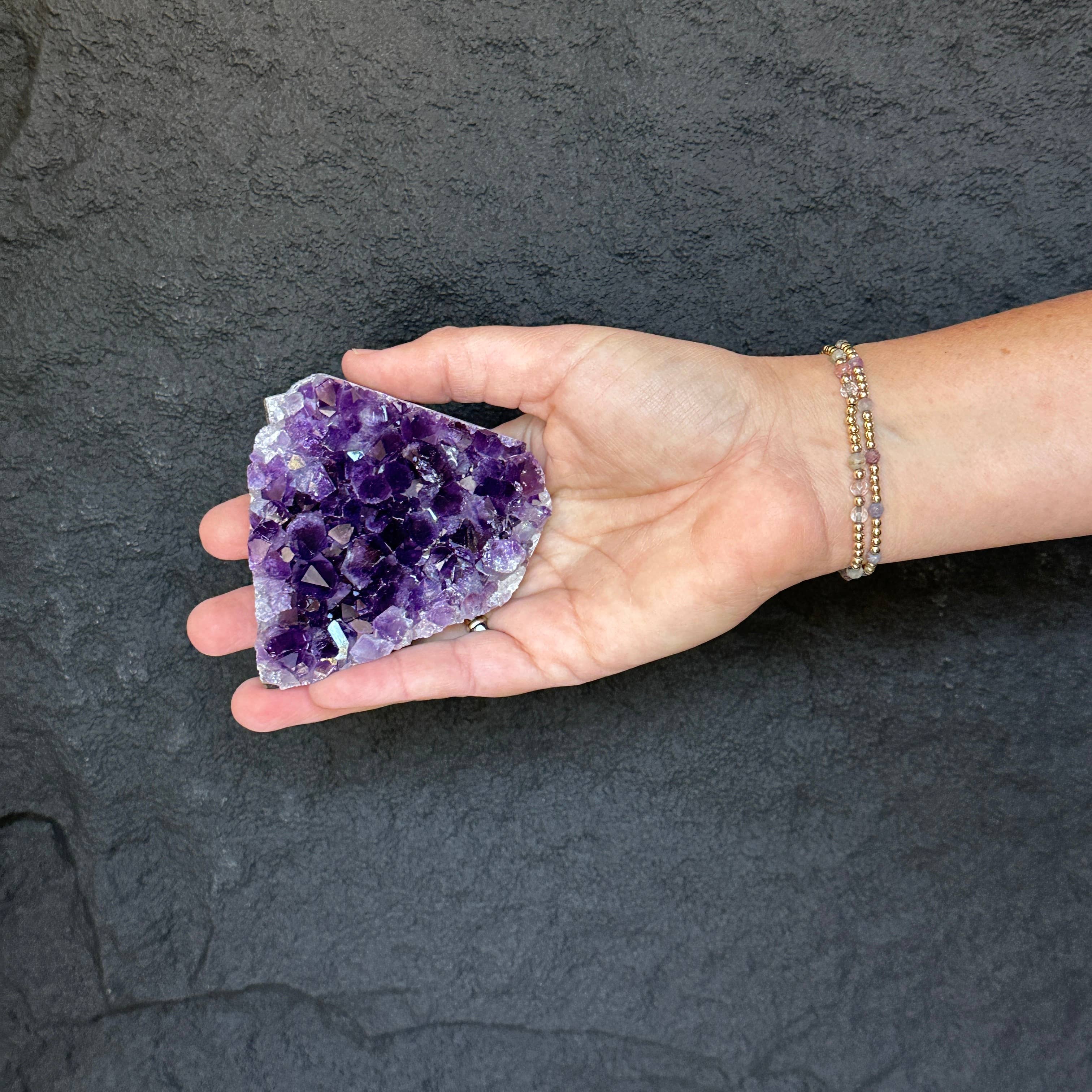 Deep Purple Project - Wholesale Ornament - Amethistclusters platte vorm, 5 lb diepe paarse clusters2