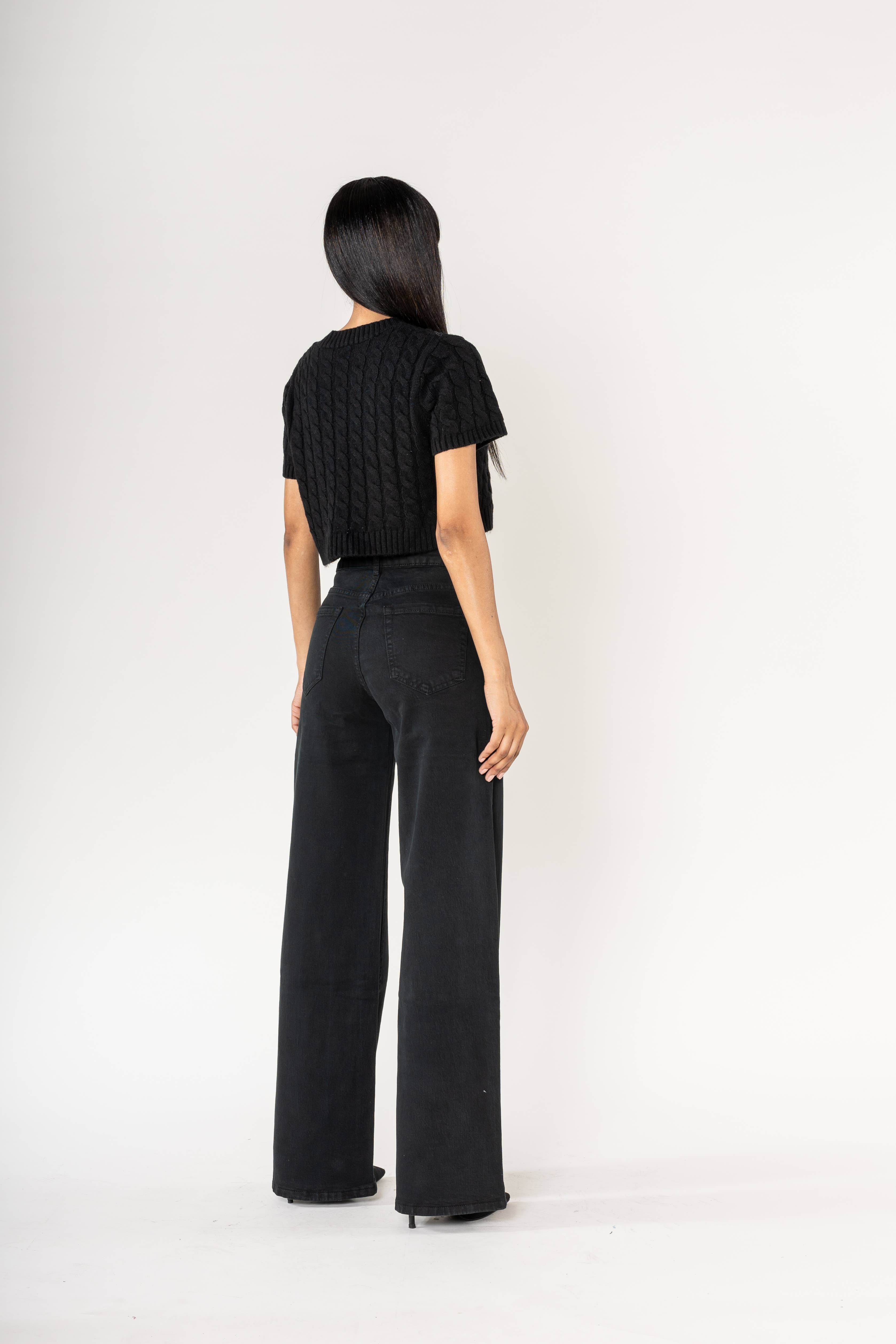 Nina Carter - Vente Jean – femme - Wide leg jean Nina Carter couleur stretch J2513