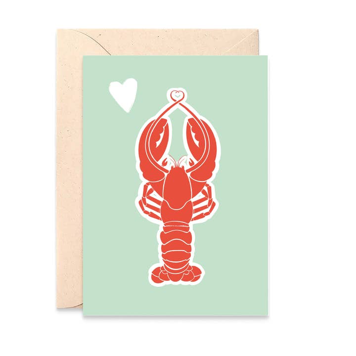 Vykort « Lobster » inspirerat av kärleken till havet och små söta humrar för wholesale av beeb