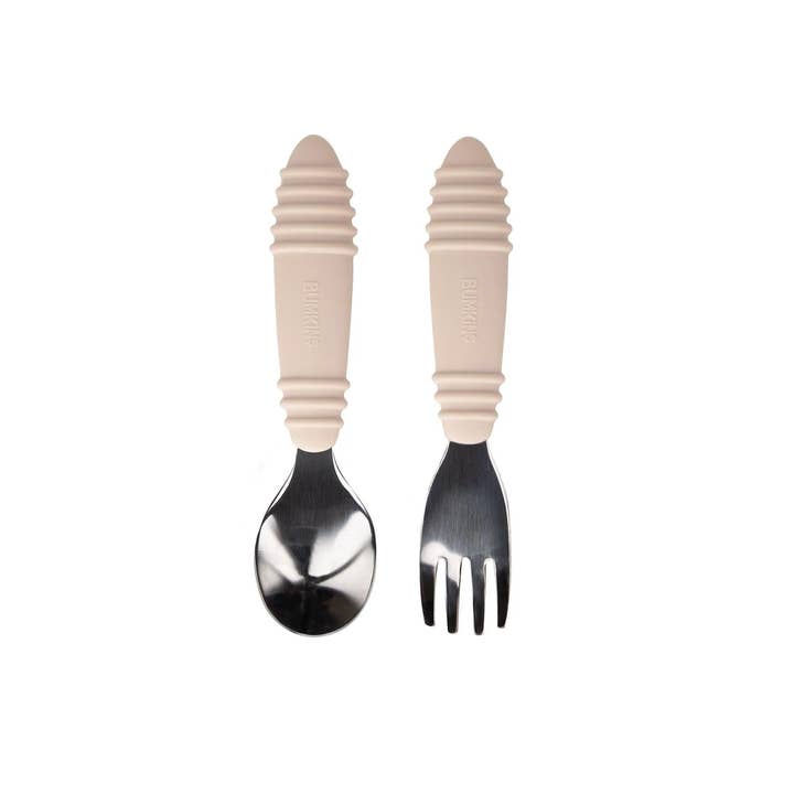 Bumkins - Wholesale Flatware Set - Kids & Baby - Spoon + Fork: Sand
