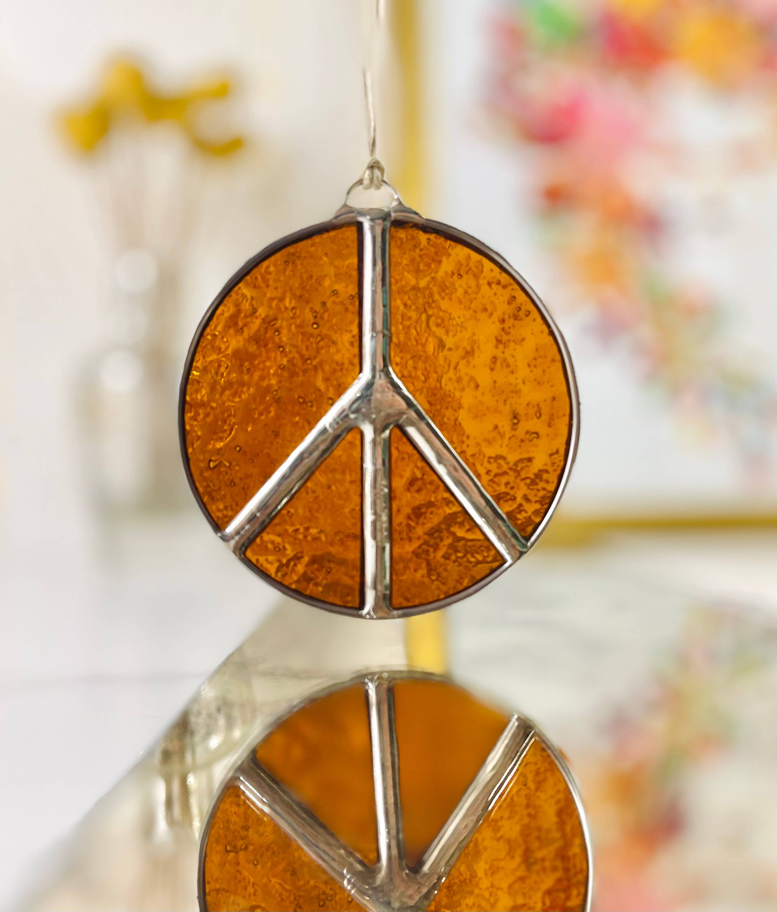 Samara Designs Studio - Wholesale Suncatcher - Glass Peace Sign Suncatcher15