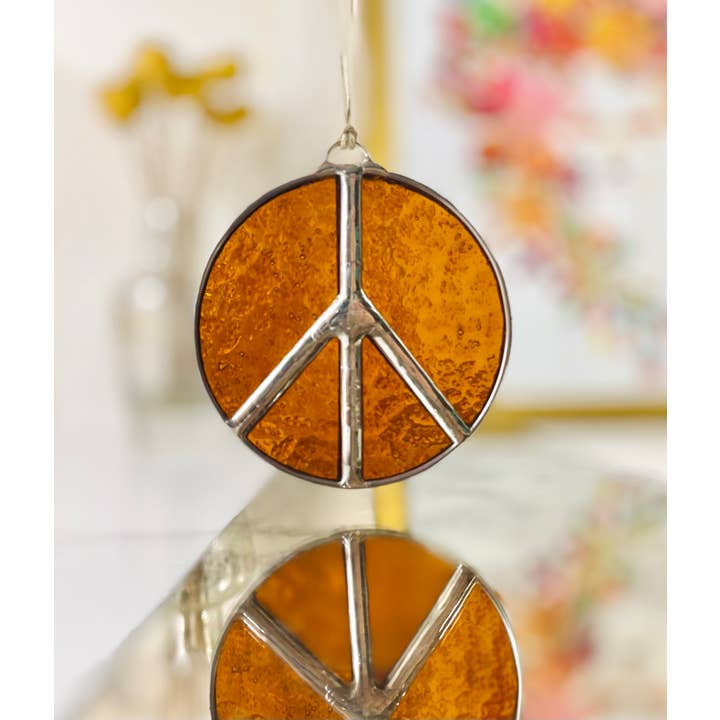 Samara Designs Studio - Wholesale Suncatcher - Glass Peace Sign Suncatcher15