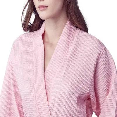 Lotus Linen – wholesale Robe – Women's – Knee-Length Waffle Robe for Women46