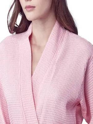 Lotus Linen - Wholesale Robe – Women's - Knee-Length Waffle Robe for Women42
