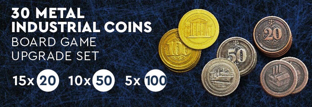 Mayday Games - Wholesale Bordspel - Upgradeset met 30 hoogwaardige metalen muntbordspellen (industrieel)