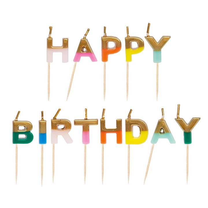 Talking Tables USA - Wholesale Cake Candle - Rainbow Happy Birthday Candles | Birthday Party |
