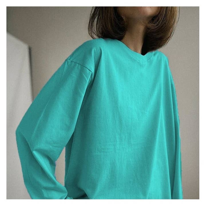 FurDecoration - Wholesale T-shirt – women's - Cotton Long Sleeve T-Shirt in Solid Color6