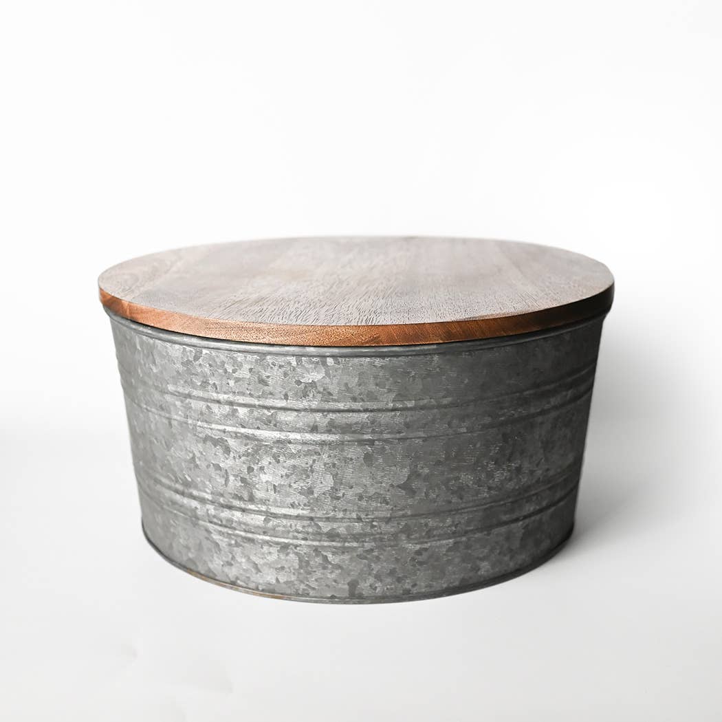 Milkhouse Candle Company - Wholesale Storage Bin - Metal Bucket & Wooden Lid- Candle Bar Wax Bead Container1