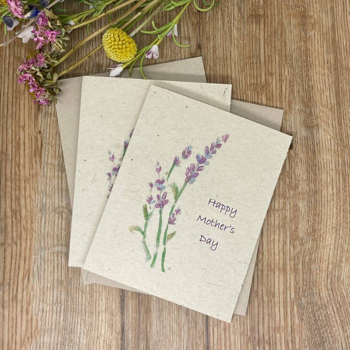 1 Simple Seed - Wholesale Mother's Day Card - Mothers Day | Pink Lavender |Hand Drawn | Plantable Card