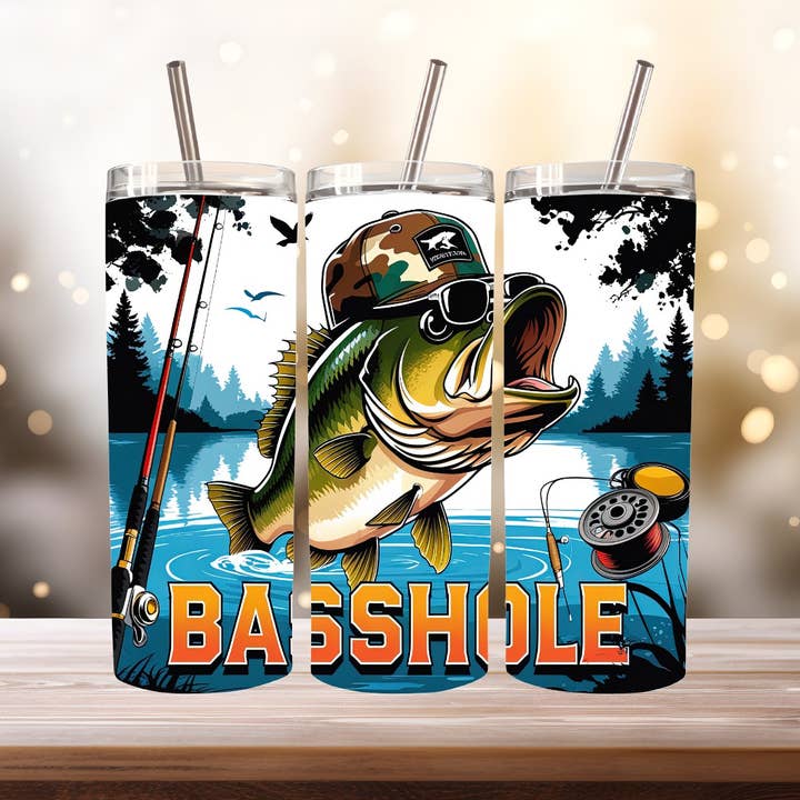 Bass Fishing Beker, 20 oz. Roestvrij Staal voor wholesale door Stencil Art Canada