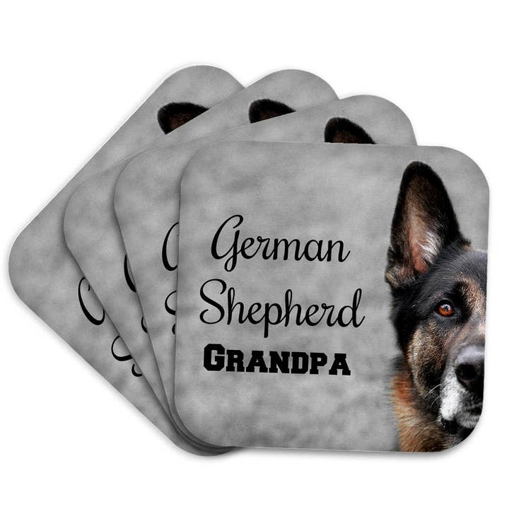 3dRose - Wholesale Coasters - 3dRose, Photo of a German Shepherd with German Shepherd Grandpa in black., Coaster7