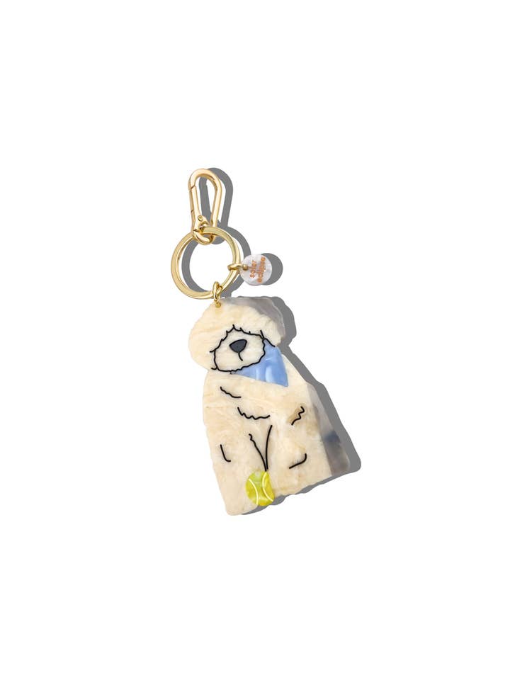 Hand-painted Sheepdog Bag Charm + Keychain | Eco-Friendly for wholesale by Solar Eclipse