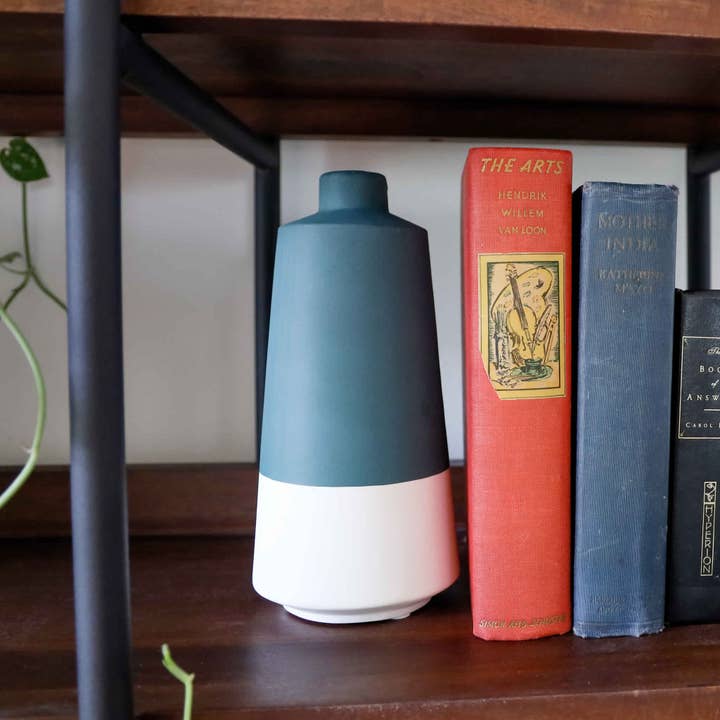 MARMEDA – wholesale Vas – Duo Teal och vit lång vas