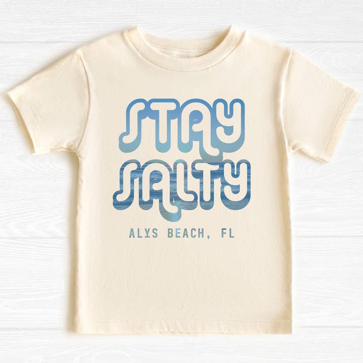 Stay Salty Custom Toddler Shirt, Beach Name Souvenir for wholesale by Miche Custom