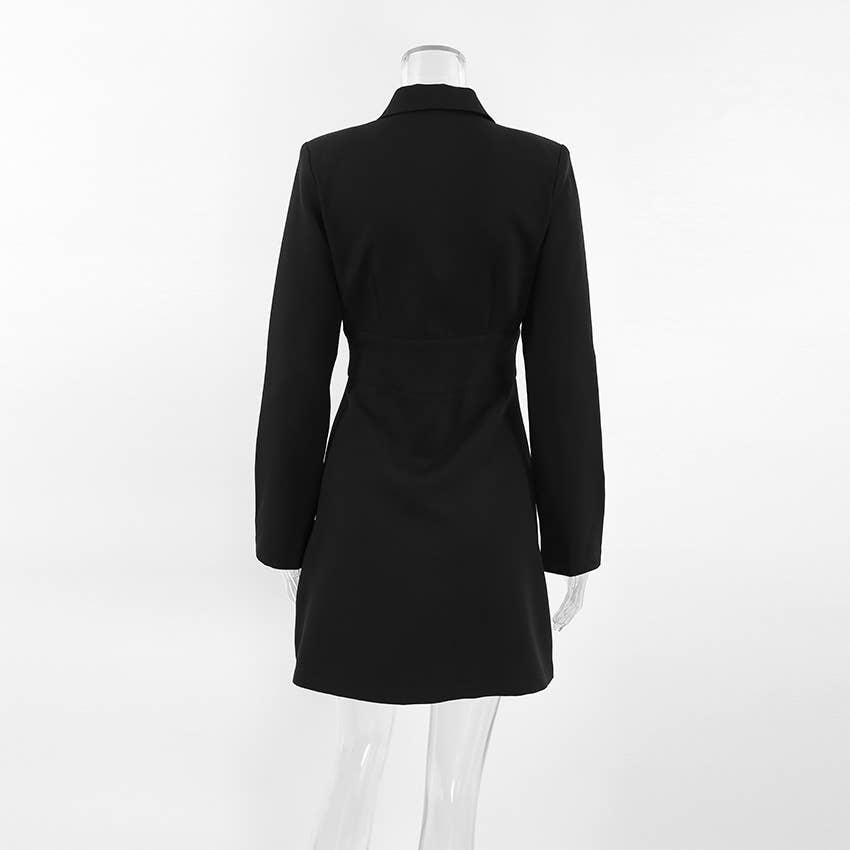 Black V-neck Blazer Dress for wholesale on Faire17