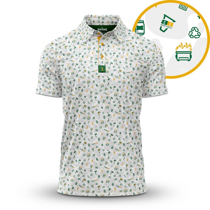 Bogey Bros Golf Co - Wholesale Polo - Men's - Dumpster Fire - White - Polo