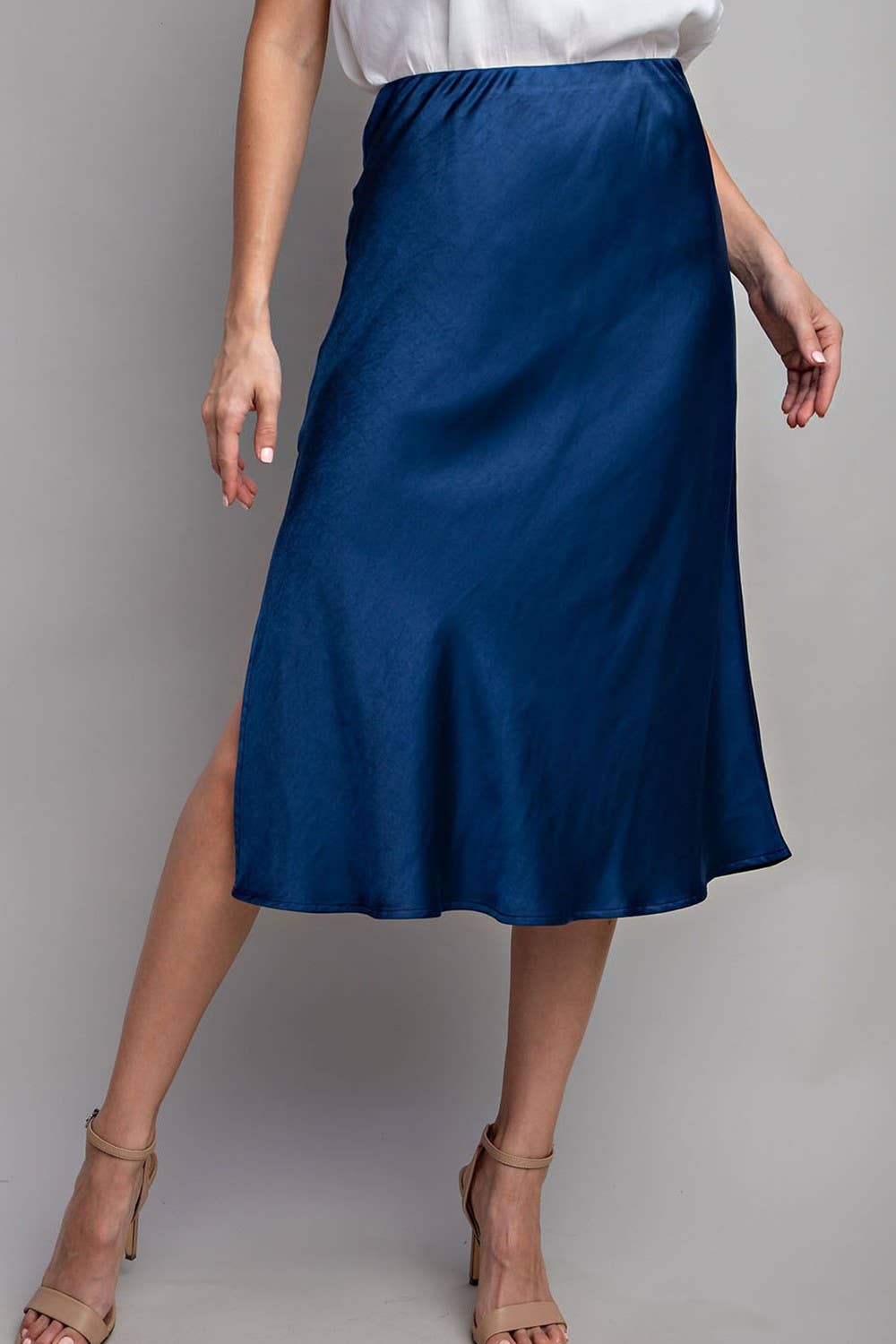 Peace Love Line - Wholesale Skirt - Women's - SLI4059 - SATIN MIDI SKIRT14