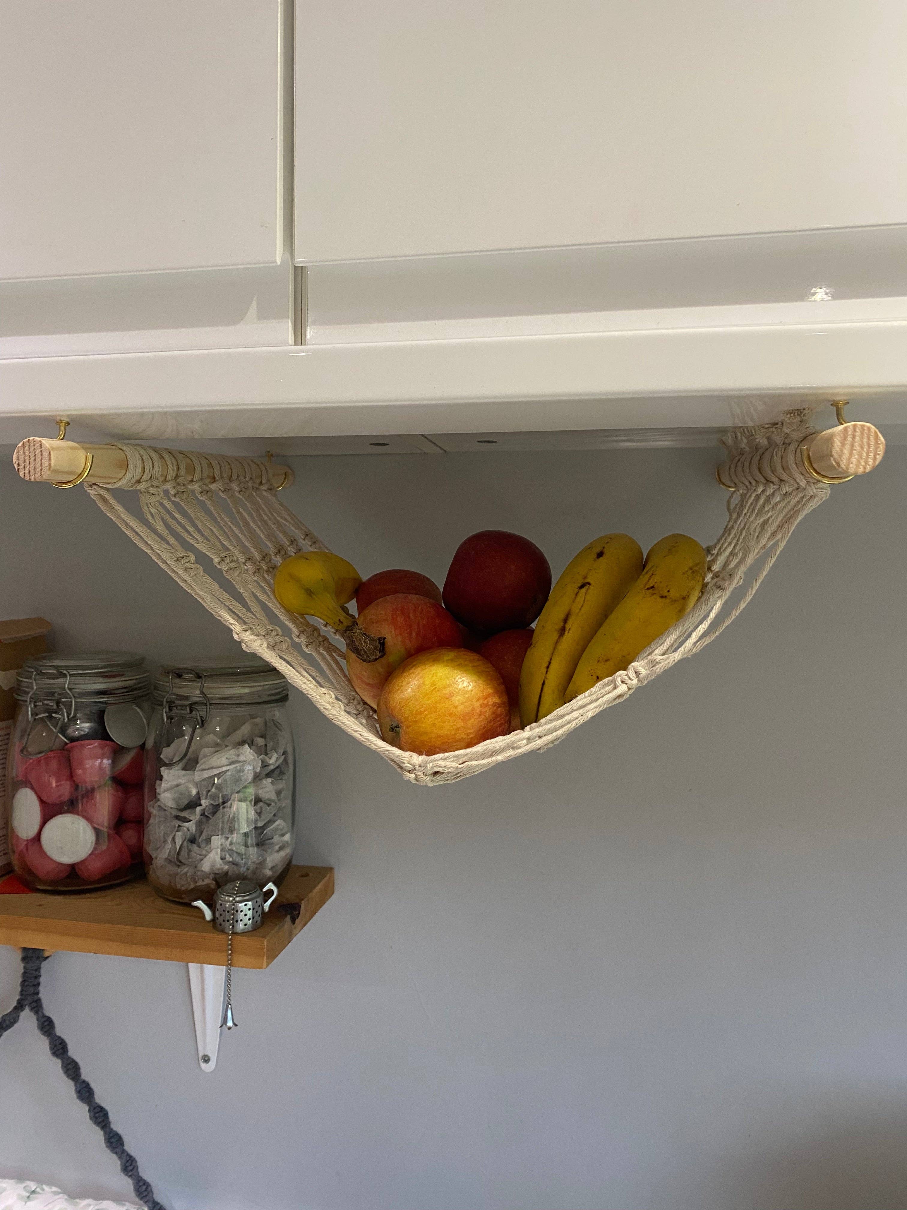 Macra-Made With Love – wholesale Kitchen storage/organiser – Macramé Fruit Hammock – Under Cabinet Hanging Storage7