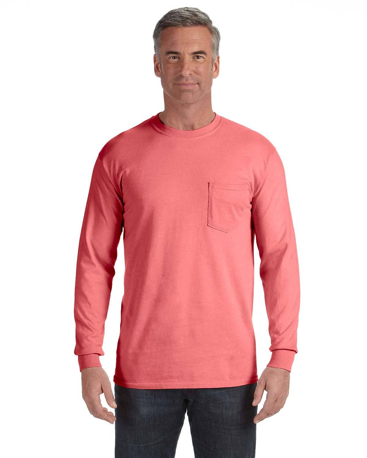 Total Apparel - Wholesale T-Shirt - Men's - Comfort Colors Garment-Dyed Long-Sleeve Pocket T-Shirt C441023