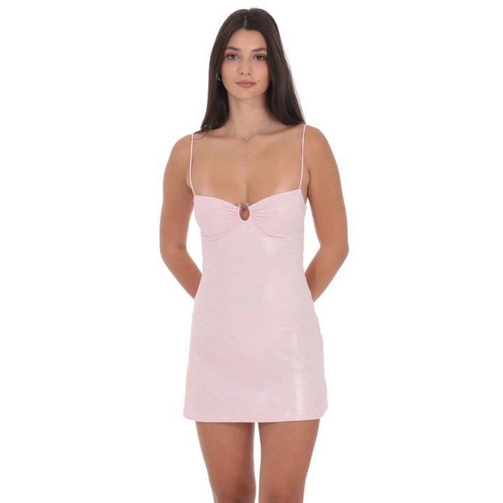 Abito con Decorazioni in Lamina Rosa Pastello per la vendita all'ingrosso da parte di Lucy In The Sky