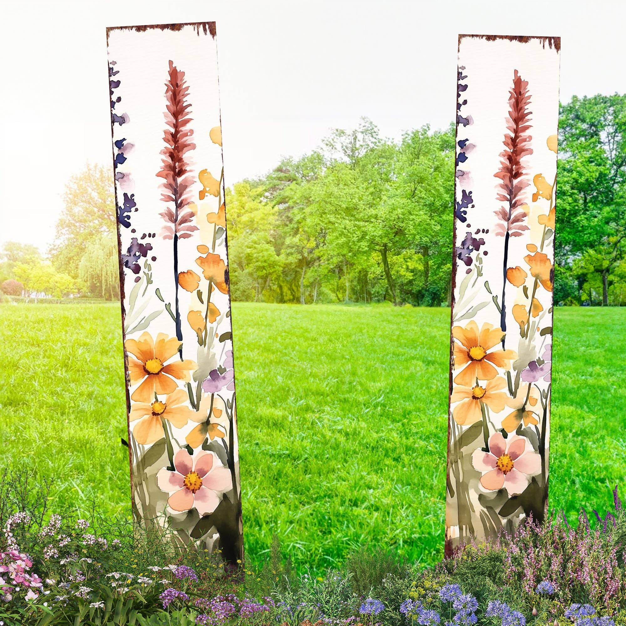 TX USA Corporation - Wholesale Garden/lawn stake - Summer Wildflower Garden Stake | Welcome Outdoor Farmhouse Floral Yard Sign4